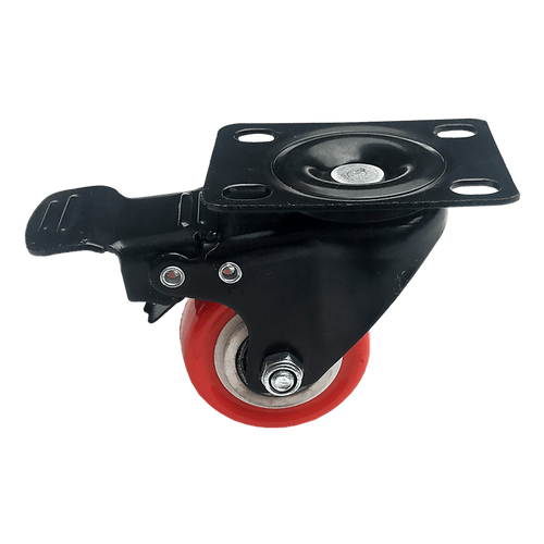 8 x 2" Polyurethane Castor Wheels - Swivel and 4 with brake