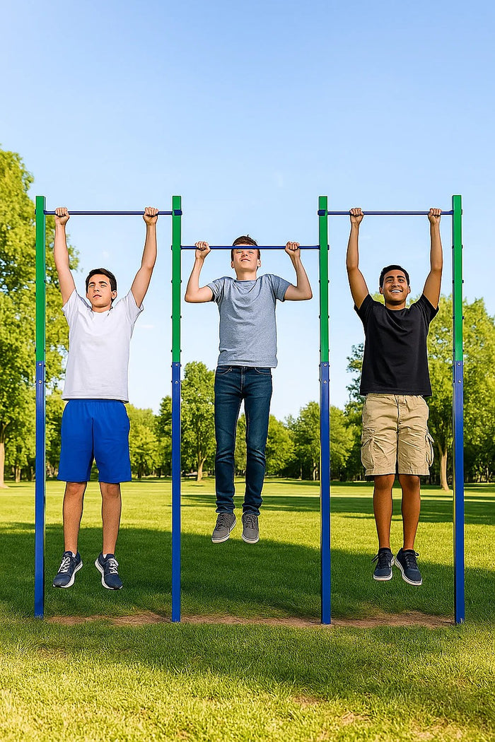 Triple Outdoor Pull-Up Bar – Height Adjustable Gymnastics & Fitness Bar