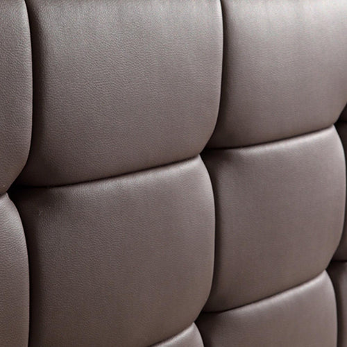 Queen Brown PU Leather Deluxe Bed Frame