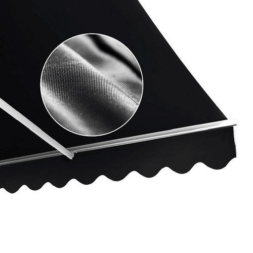 Automatic Retractable Awning 5x2.5m - Black Outdoor Wall Sunshade