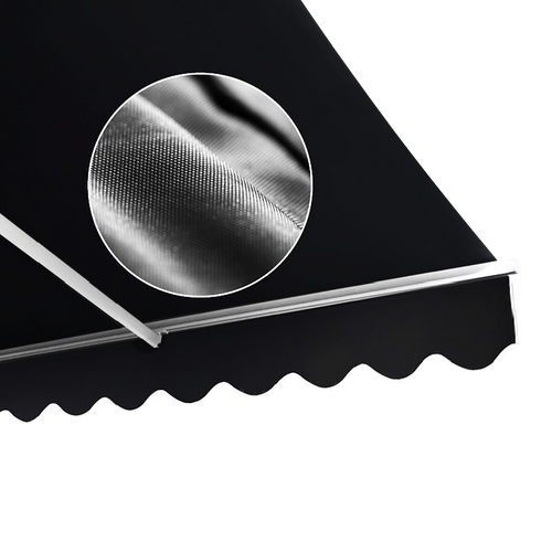 Automatic Retractable Awning 5.0 x 3.0m - Black Outdoor Wall Sunshade