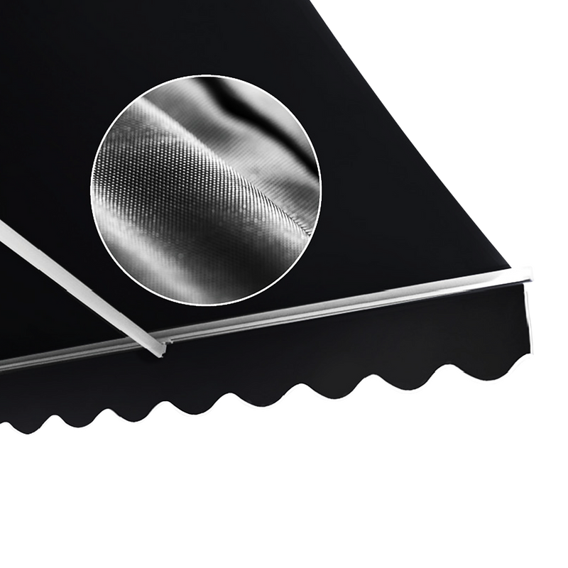 Motorised Outdoor Folding Arm Awning Retractable Sunshade Canopy Black