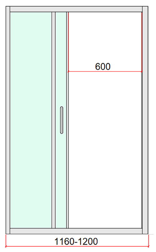 Adjustable Contemporary Chrome Wall to Wall Sliding Shower Screen – 116-120cm - Shower Handle Style 3 - Chrome