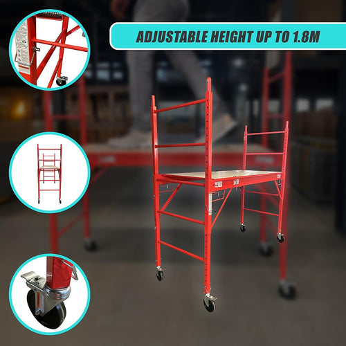 Red Mobile Safety High Scaffold / Ladder Tool - 450kg