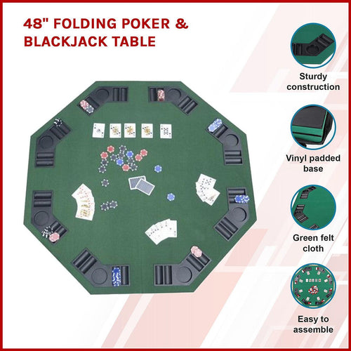 48" Folding Poker & Blackjack Table 