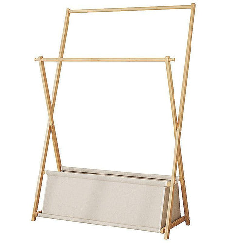 100cm Clothes Rail Rack Rack Garment Rack Freestanding Hanger Bedroom Clothing Rack With Lower Storage Shelf - Wood