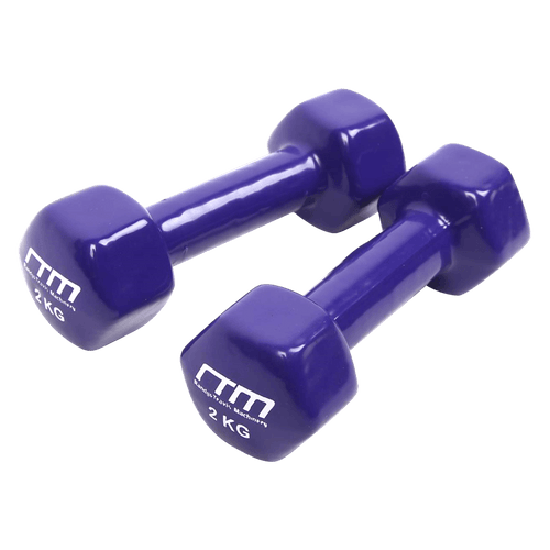 2kg Dumbbells Pair PVC Hand Weights PVC Coated