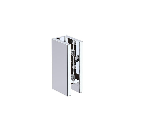 110x110cm Corner Frameless Shower Screen with Chrome Brackets and SS Hinges, Square Double Pull Handle