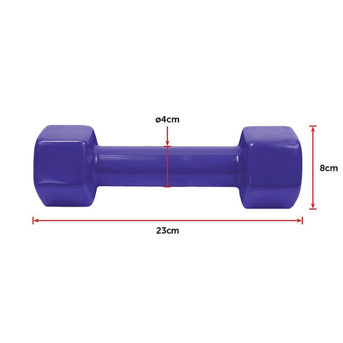 2kg Dumbbells Pair PVC Hand Weights PVC Coated