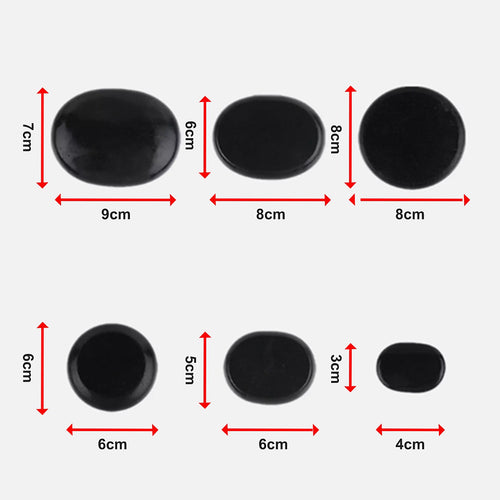 12-Piece Hot Massage Stone Set – Natural Basalt Stones for Spa, Stress Relief & Relaxation Therapy
