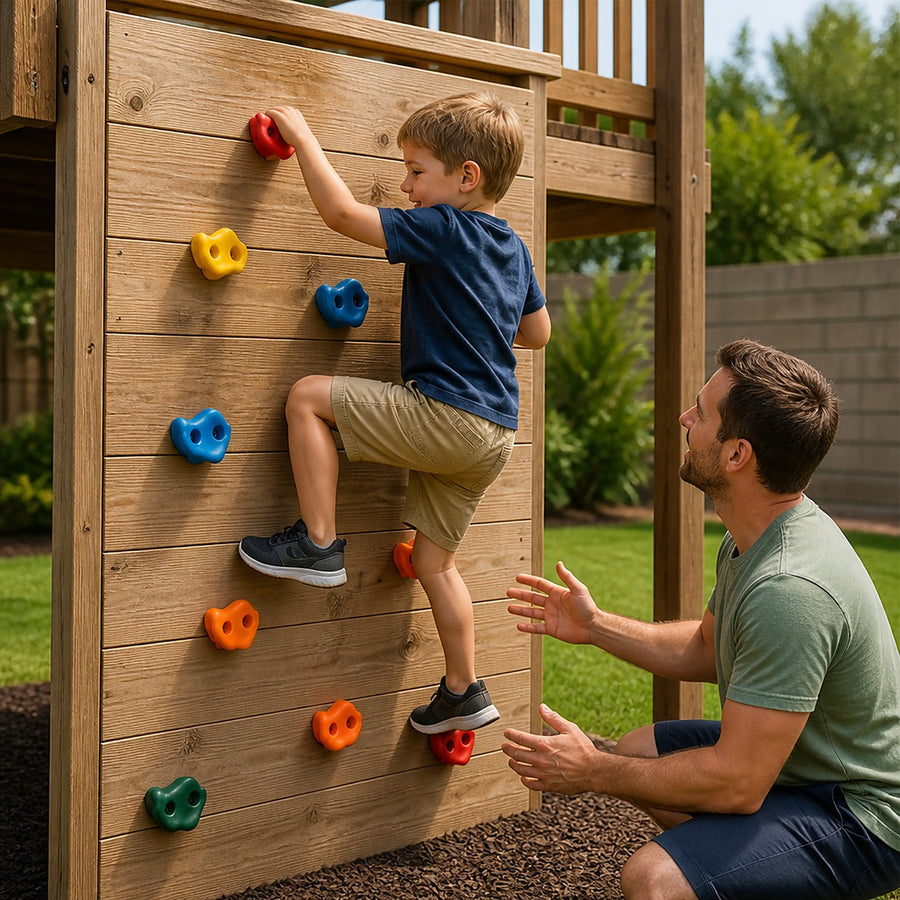Deluxe 10 x Holds for Rock Climbing Wall Kids Outdoor Playground