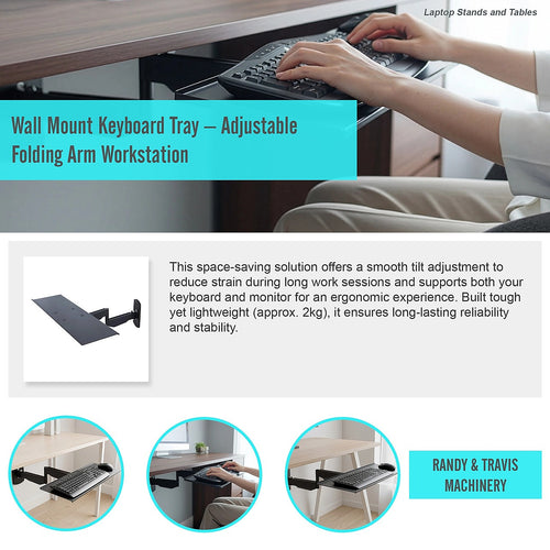 Wall Mount Keyboard Tray – Adjustable Folding Arm Workstation for Home & Office