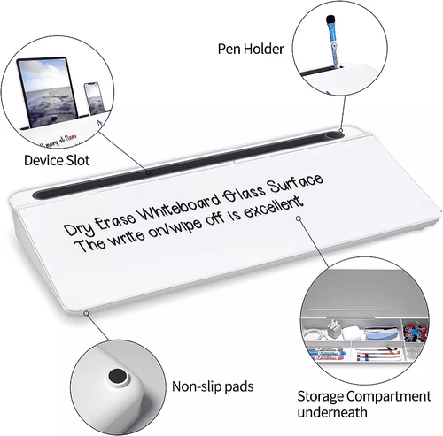 Glass Desktop Buddy Whiteboard Office Writing Desk