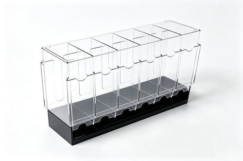 6 Slot Booster Pack Dispenser Acrylic Stackable Black Base