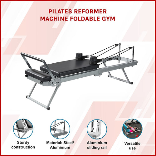 Foldable Pilates Reformer Machine – Home Reformer Pilates with Aluminium Rail