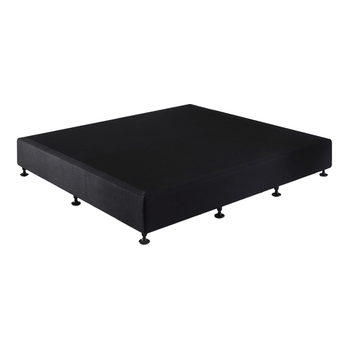 King Slatted Ensemble Bed Base - Midnight Black Linen Breathable Cover