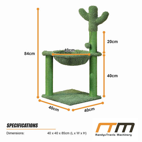 Cactus Cat Tree with Hammock and Sisal Scratching Posts