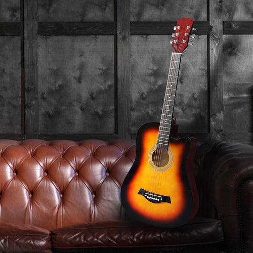 38" Full Size Acoustic Guitar – Wooden Beginner Guitar for Adults & Teens
