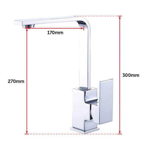 Kitchen Mixer Tap L-Neck Faucet Laundry Bathroom Sink in Chrome