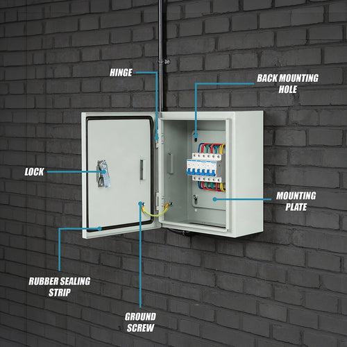 300x250x140mm Carbon Steel Electrical Enclosure Box IP65 Wall Mounted