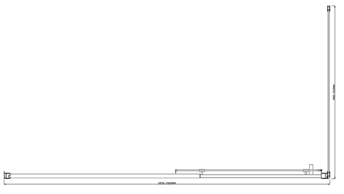 150mm Adjustable (2000x1010mm) Single Door Sliding Glass Shower Screen with Shower Handle Style 1 - Chrome