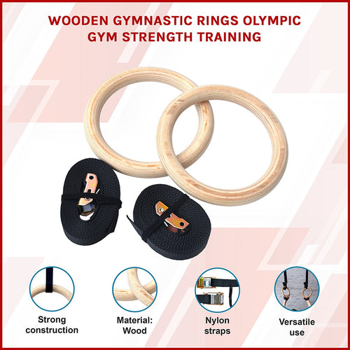 235mm Wooden Gymnastic Rings – Premium Olympic-Style Strength Training & Fitness Equipment