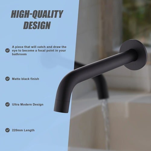 220mm Bath Spout in Black Finish