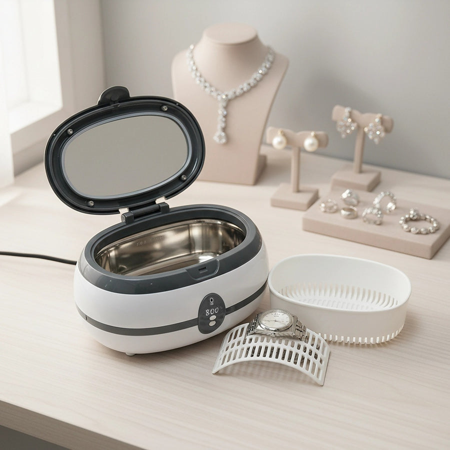 Ultrasonic Jewellery Cleaner – 600ml with 3-Minute Timer