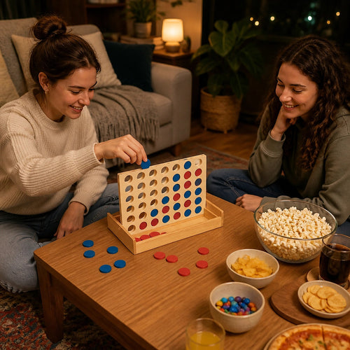 Wooden 4 in a Row Game Classic Family Board Game