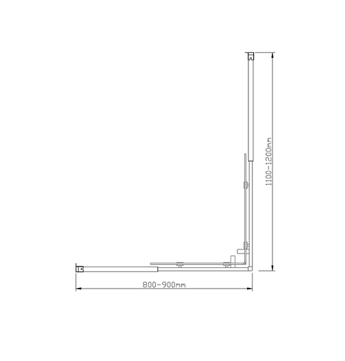 Adjustable 900x1200mm Sliding Door Glass Shower Screen in Gold with Shower Handle Style 3 - Gold