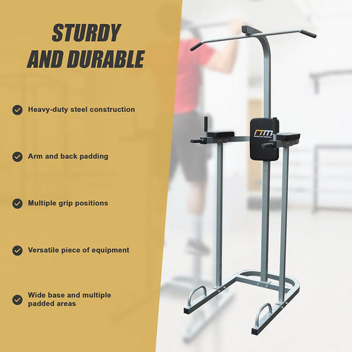 AB Power Tower Dip Chin Push Up Home Gym MultiStation 