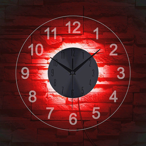LED Light-Up Round Wall Clock with Remote – Modern Illuminated Timepiece