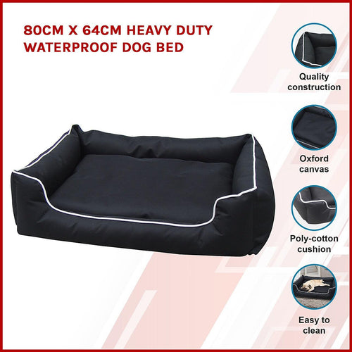 80 x 64cm Heavy Duty Waterproof Dog Bed
