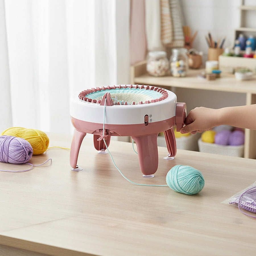 DIY Knitting Machine Smart Weaving Knit Rotating Kids Toy Scarf Sock Hat Gift