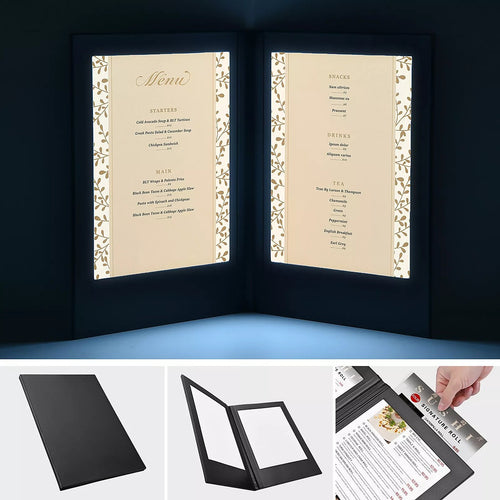 LED Backlit Menu Holder – Illuminated Display Stand for Restaurants, Cafes & Bars