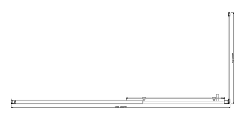 150mm Adjustable (2000x800mm) Single Door Sliding Glass Shower Screen with Shower Handle Style 3 - Chrome