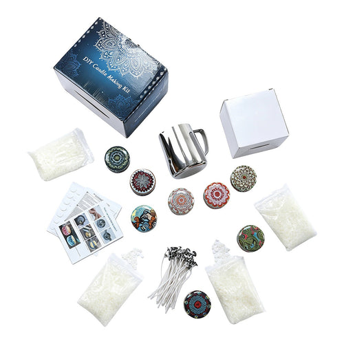 DIY Candle Making Kit with Beeswax, Pouring Pot, Wicks & Tins