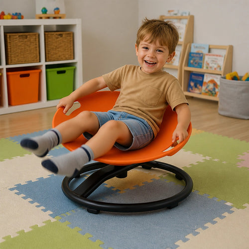 360° Sensory Spinning Chair for Kids with Stable Base & Handles Active Balance Spin Seat Indoor Play