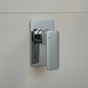 Single Square Shower Bath Mixer Tap Bathroom WATERMARK Approved - Chrome