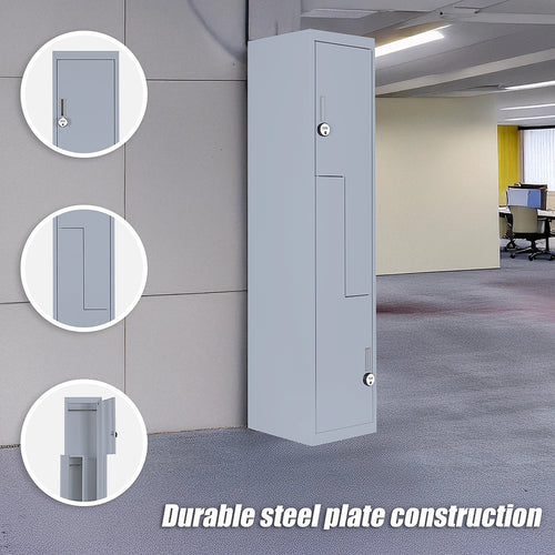 Multipurpose Locker – Grey Dual L-Shaped Door with 4-Digit Combination Lock