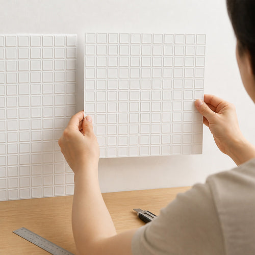 3D Peel-and-Stick Wall Tiles – White Stereoscopic Design, 10 Sheets