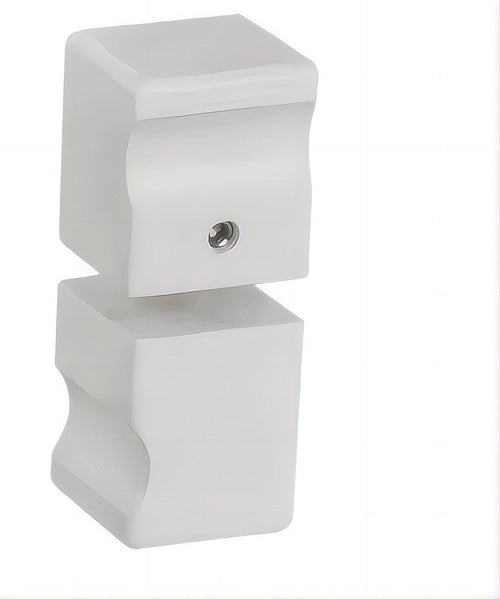 90cm Wall to Wall Frameless Shower Screen with White Brackets and SS Hinges, Square Knob Handle