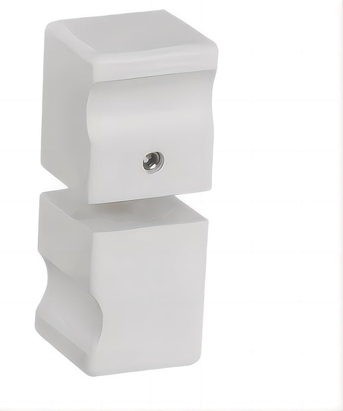 120x90cm Corner Frameless Shower Screen with White Wall U-Brackets and Brass Hinges, Square Knob Handle
