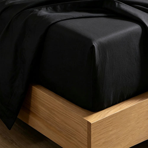 Queen 4 Piece Microfiber Sheet Set Deep Pocket Black