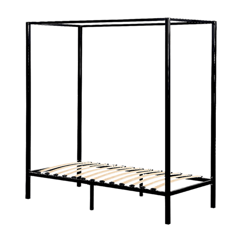 4 Four Poster Single Bed Frame - Black