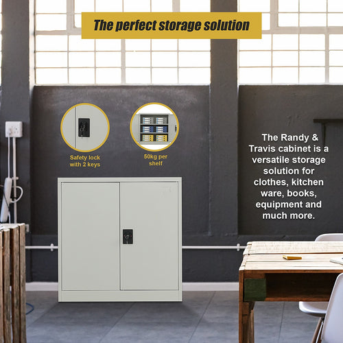 Two-Door Metal Locker - Grey without Legs