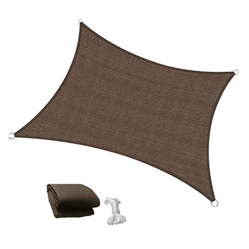 Rectangle Sun Shade Sail Fabric Garden Patio Pool Awning Canopy Cover Coffee