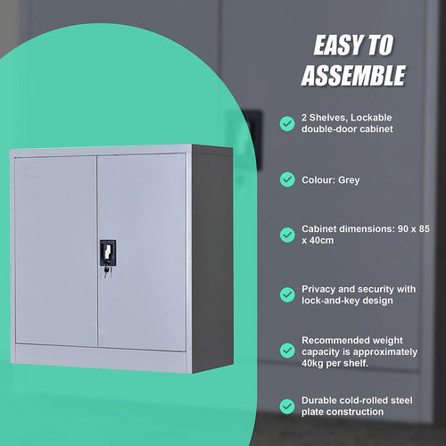 Two-Door Shelf Office Gym Filing Cabinet Safe Storage Locker