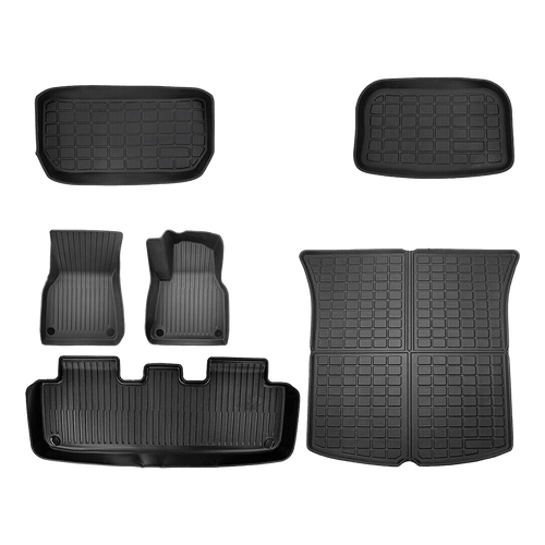 6 piece Tesla Model Y Floor Mats for Front and Rear Trunk Front Passenger and Driver Side
