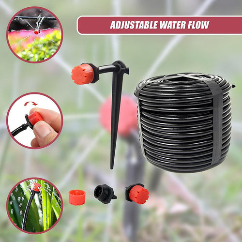 50M Hose Garden Irrigation System Plant Watering DIY Micro Drip Kits